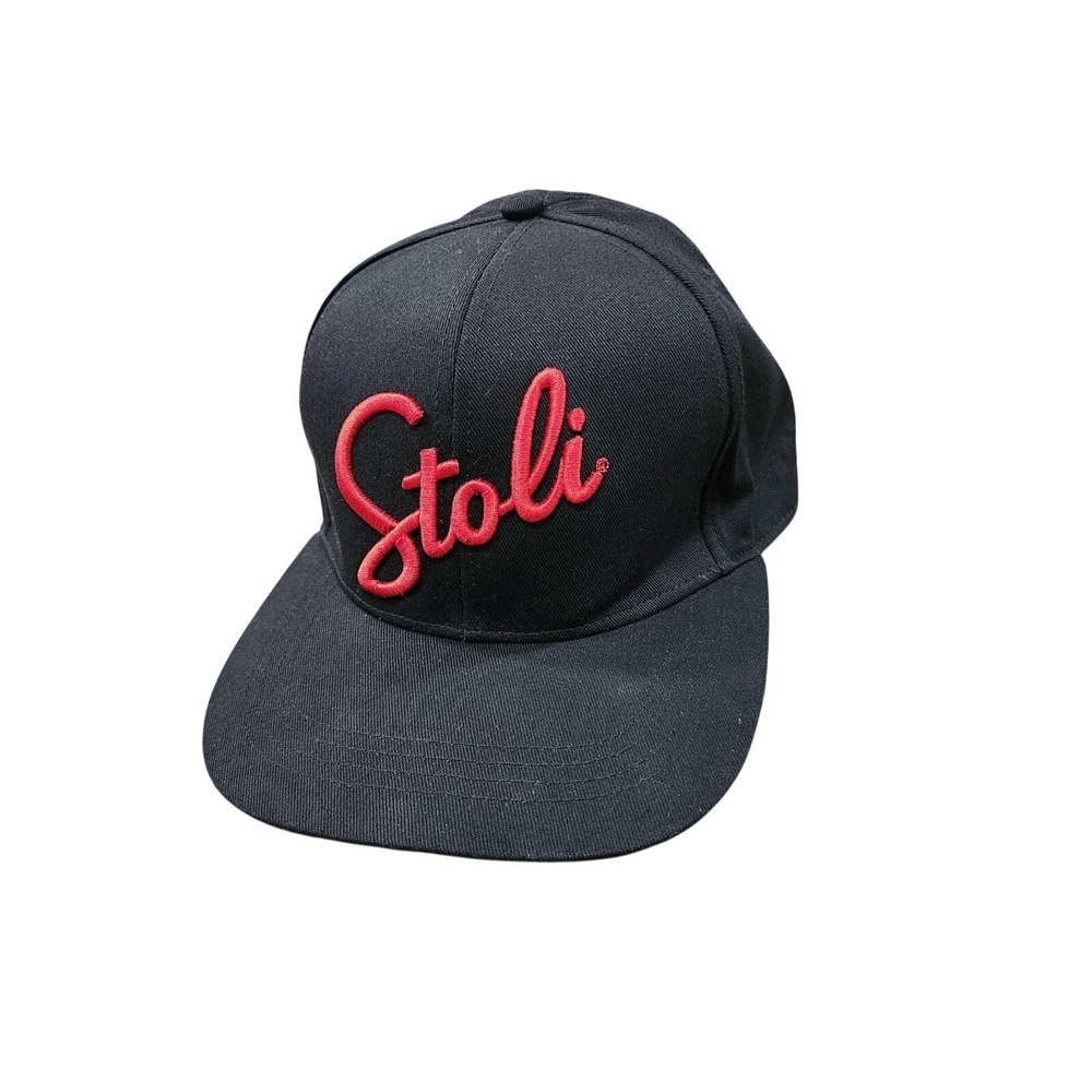 Stoli Stolichnaya Vodka Baseball Cap Hat Adjustable Embroidered Logo Black NEW